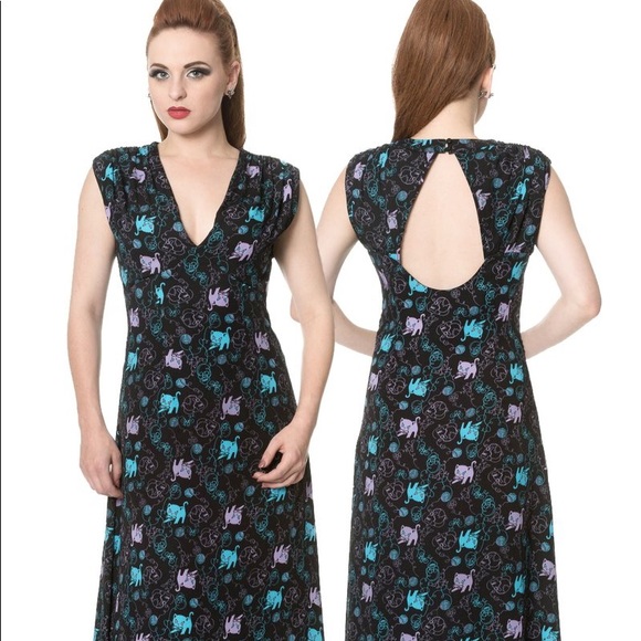 Modcloth Dresses & Skirts - Banned “Doodle Kitty” Maxi Dress